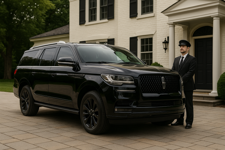 Private chauffeur service in Chicago in black Lincoln Navigator