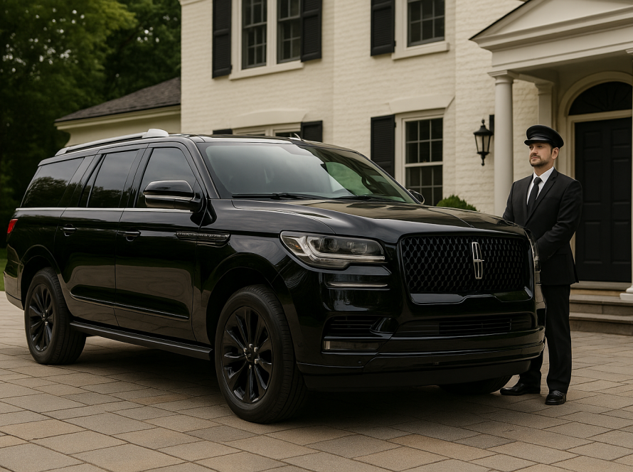 Private chauffeur service in Chicago in black Lincoln Navigator