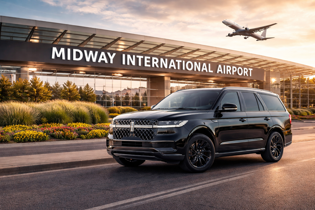 Luxury SUV limo from Willow Springs to Midway Airport with professional chauffeur