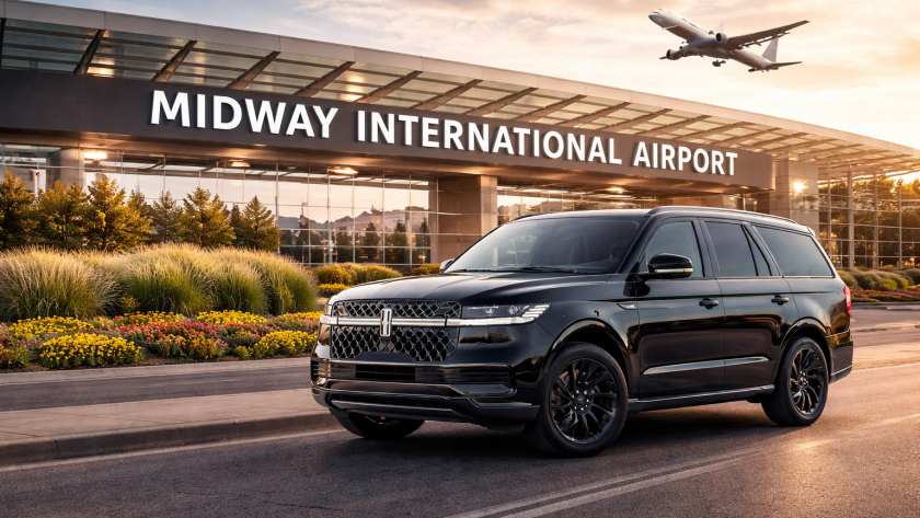 Luxury SUV limo from Willow Springs to Midway Airport with professional chauffeur
